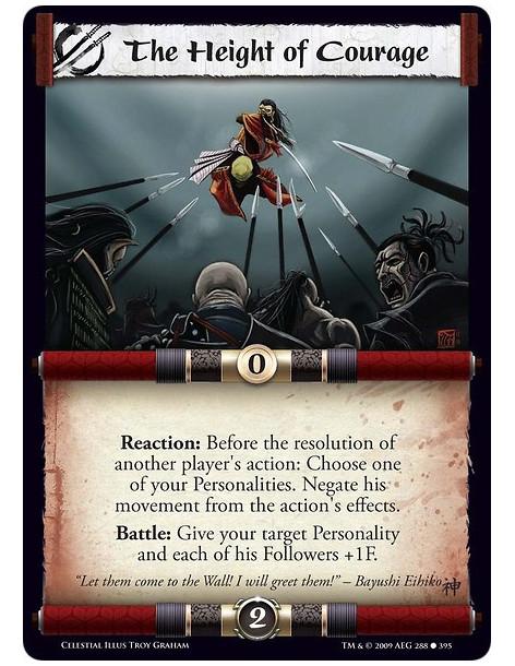 The Height of Courage (Español)  - Reaction: Before the resolution of another player's action: Choose one of your Personalities.