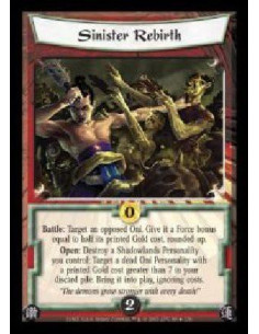 Sinister Rebirth  - Battle: Target an opposed Oni. Give it a Force bonus equal to half its printed Gold cost, rounded up. Open: