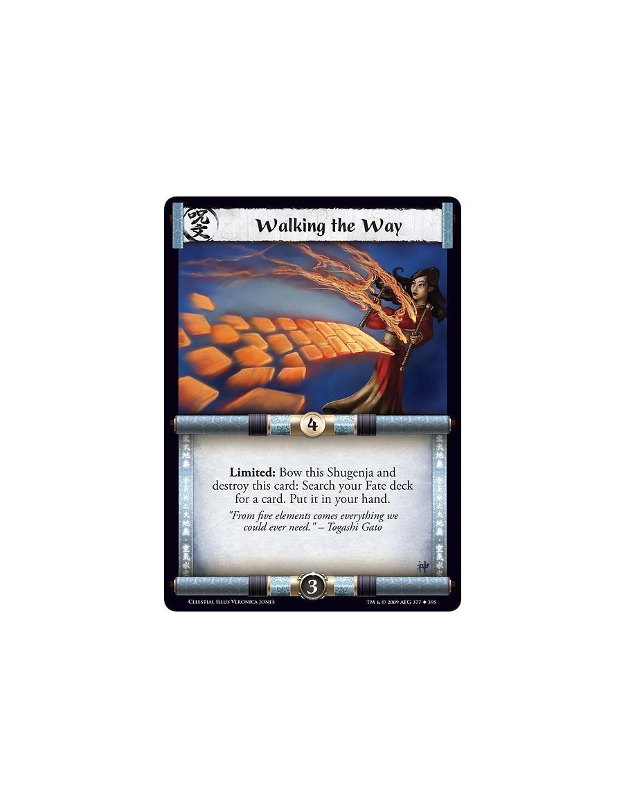Walking the Way (Español)  - Limited: Bow this Shugenja and destroy this card: Search your Fate deck for a card. Put it in your 