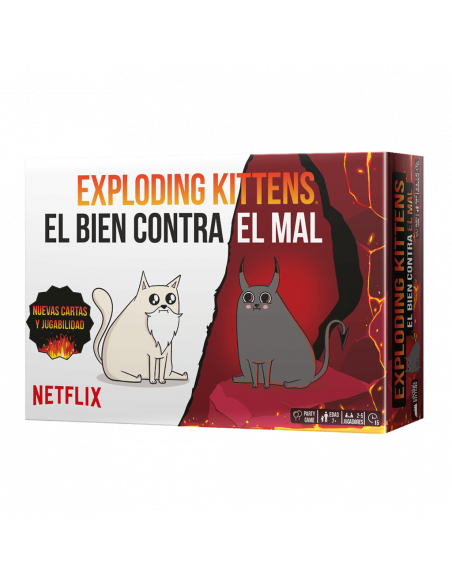 Exploding Kittens: Good vs Evil (Spanish)  - NUEVAS REGLAS. NUEVOS GATITOS. NUEVO CAOS.  ESTA VERSIÓN ES LA APUESTA MÁS ARRIESGA