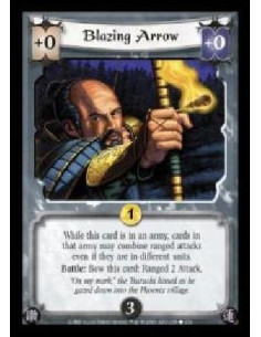 Blazing Arrow  - While this card is in an army, cards in that army may combine ranged attacks even if they are in different unit