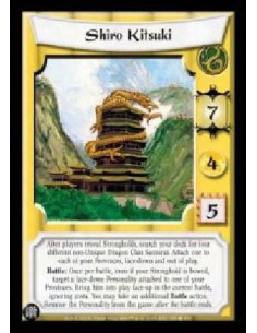 Shiro Kitsuki (Español)  - After players reveal Strongholds, search your deck for four different non-Unique Dragon Clan Samurai.