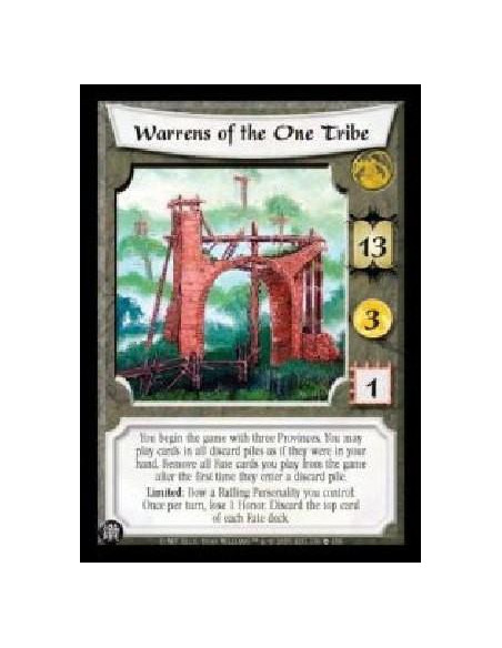 Warrens of the One Tribe (Español)  - You begin the game with three Provinces. You may play cards in all discard piles as if the