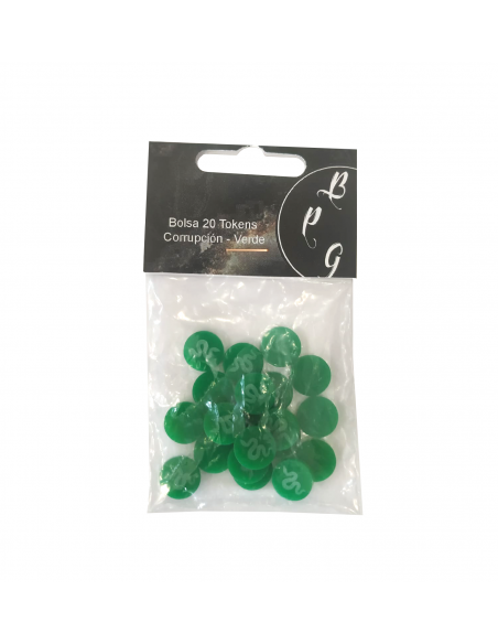VTES. Bolsa 20 Tokens Corrupción (Verde)  - VTES. Bolsa 20 Tokens Corrupción (Verde)