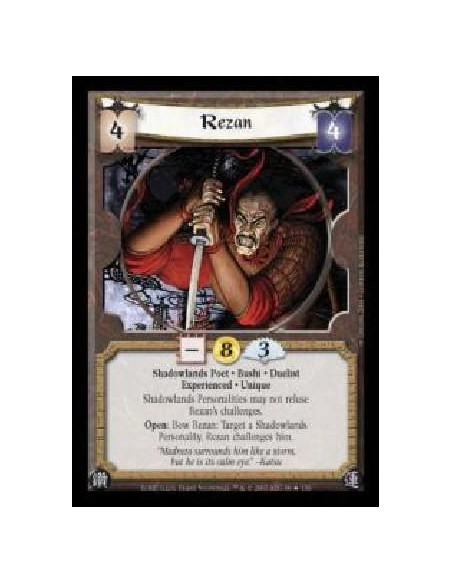 Rezan Exp FOIL (Signed by Franz Vohwinkel)  - Shadowlands Poet · Bushi · Duelist · Experienced · Unique. Shadowlands Personaliti