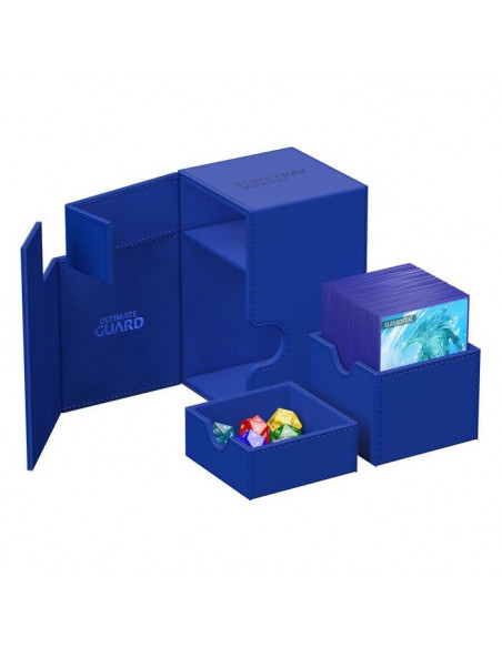 Flip'n'Tray Deck Case 100+ Standard Size XenoSkin Monocolor Blue. Ultimate Guard