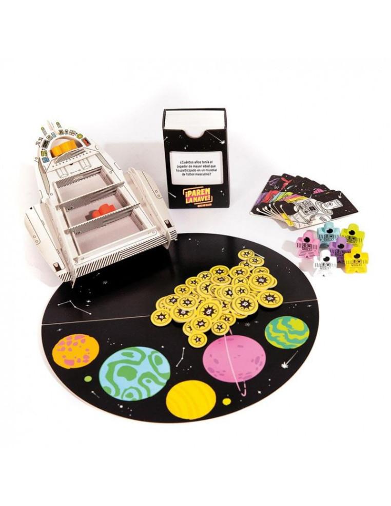 ¡Paren la nave! Que me bajo  - ¡Paren la Nave! Que me bajo es un juego de mesa para toda la familia en el que, a diferencia de o