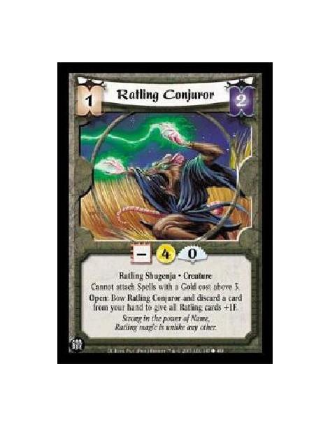 Ratling Conjuror (French)  - Ratling Shugenja * Creature Cannot attach Spells with a Gold cost above 3. Open: Bow Ratling Conjur