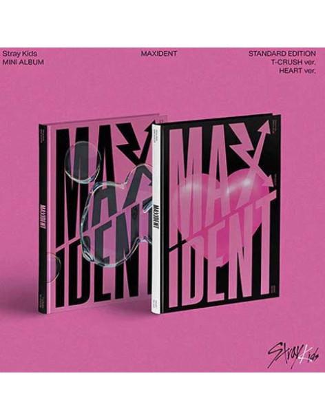 STRAY KIDS - Maxident (7th Mini Album)  -  Versiones: T-Crush (fondo rosa), Heart (fondo negro) Contenido:   - 1 Libro de fotogr
