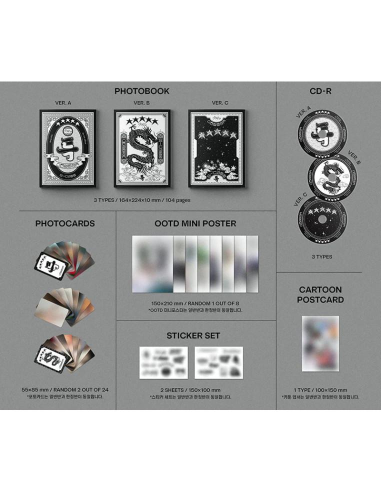STRAY KIDS - 5 STAR (3rd Album) + First Edition Beneficts  -  Versiones: A (letra), B (dragón), C (fondo negro con cinco entrell