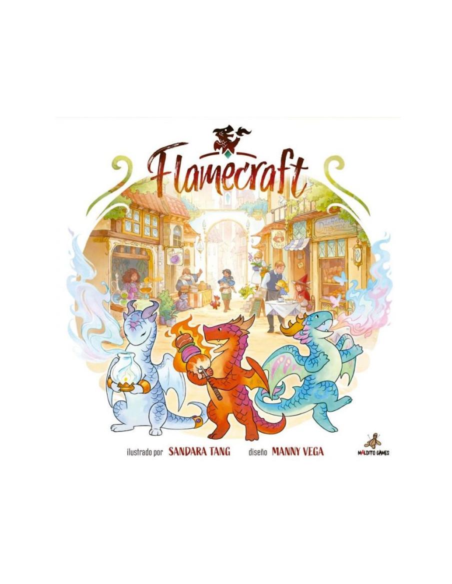Flamecraft. Juego de Mesa  - Los Dragones Artesanos son pequeños artífices creativos que exhalan llamas especializadas con las q