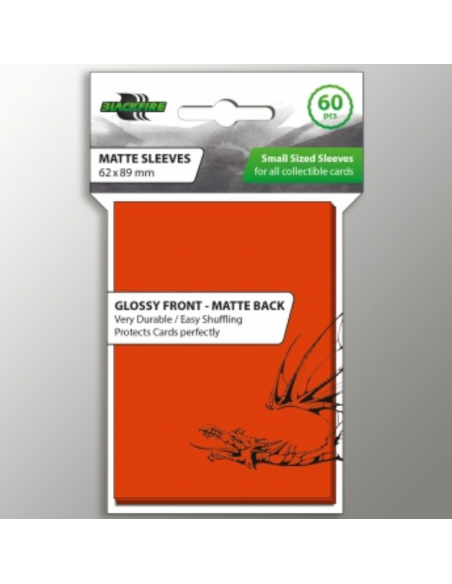 Glossy Front-Matte Back Sleeves Orange 62x89mm. Blackfire  - 