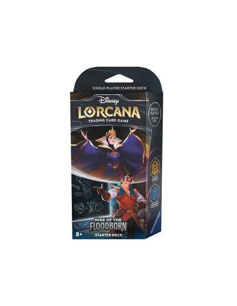 Rise of the Floodborn: The Queen / Gaston - Amber/Saphire Starter deck (English)  - The original Disney Lorcana machine includes