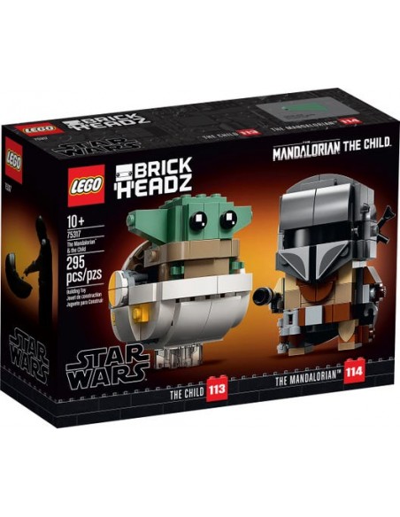 (caja dañada) El Mandalorian y el Niño. BrickHeadz. Star Wars