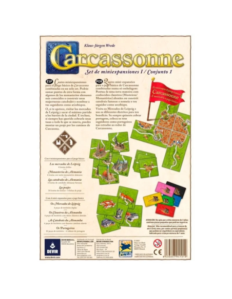 Carcassonne: Expansiones Reunidas Set de miniexpansiones 1  - Amplía tu colección de Carcassonne y dale un toque germánico con e