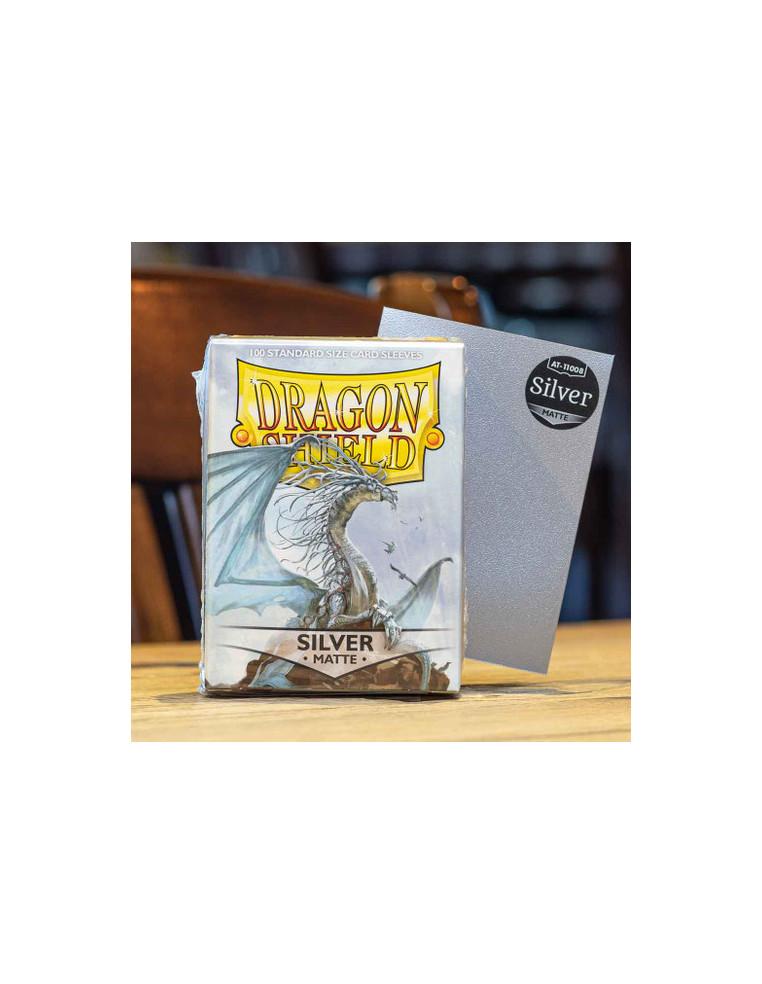 Fundas Dragon Shield Tamaño Standard (63x88mm) - Plata mate / Silver (100u)  - Protege tus cartas con las fundas de la prestigio