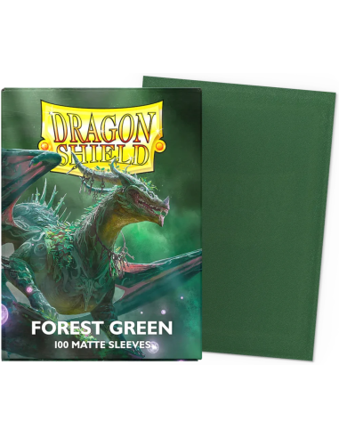 Fundas Dragon Shield Tamaño Standard (63x88mm) - Verde Bosque / Forest Green mate (100u)  - Protege tus cartas con las fundas de
