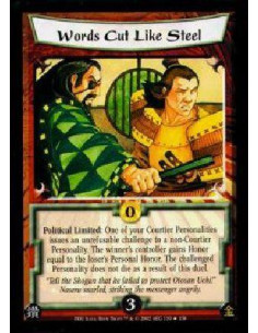 Words Cut Like Steel FOIL  - Political Limited: One of your Courtier Personalities issues an unrefusable challenge to a non-Cour