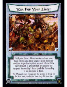 Run For Your Lives! - Until your Events Phase two turns from now, Fear effects send their targeted units home in addition to pr