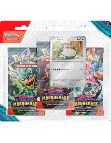 PREORDER Scarlet & Violet 6 Twilight Masquerade: Snorlax 3-Pack Blister (English)