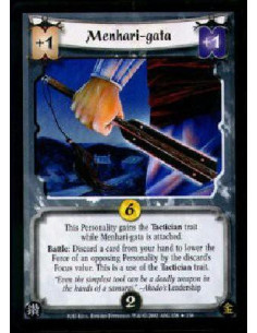 Menhari-gata FOIL  - This Personality gains the Tactician trait while Menhari-gata is attached.Battle: Discard a card from your 