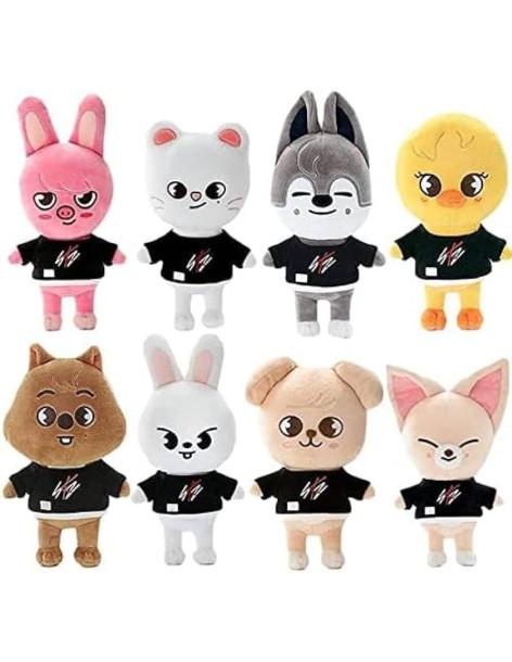 Peluches Skzoo - STRAY KIDS  -   Skzoo Plush Versions:  Wolf - Bangchan. Chick - Felix. Puppy -  Seungmin. Weasel - Hyunjin