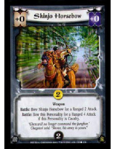Shinjo Horsebow  - WeaponBattle: Bow Shinjo Horsebow for a Ranged 2 Attack.Battle: Bow this Personality for a Ranged 4 Attack if