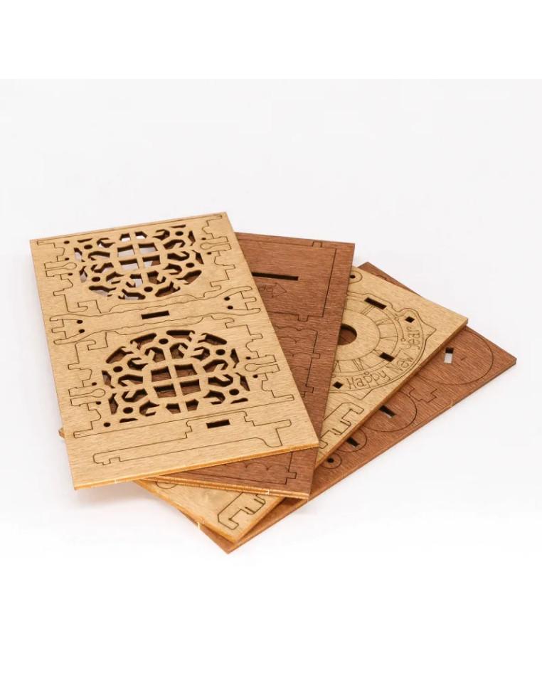 Gift Puzzlebox - Wooden Gift Vault - New Year Tree  - Gift Puzzlebox - Wooden Gift Vault - New Year Tree