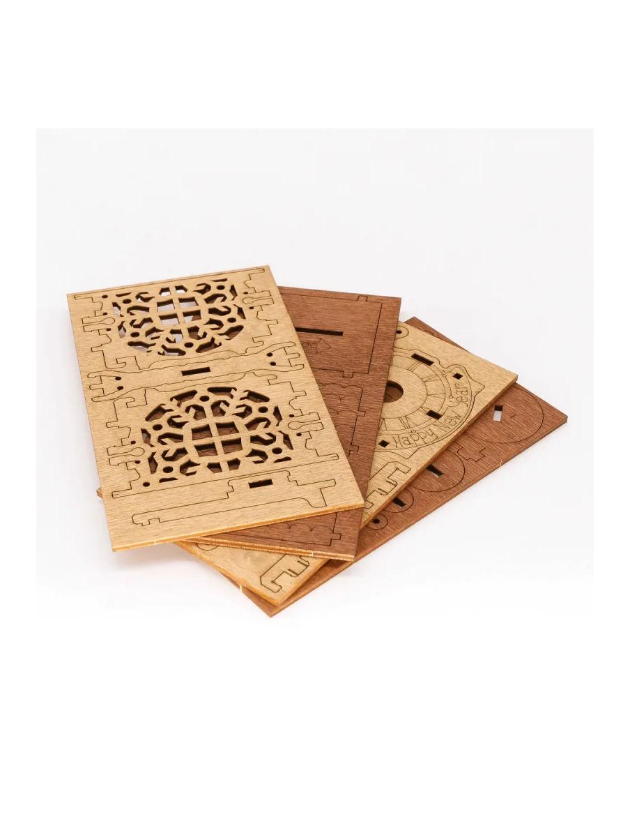 Gift Puzzlebox - Wooden Gift Vault - New Year Tree  - Gift Puzzlebox - Wooden Gift Vault - New Year Tree