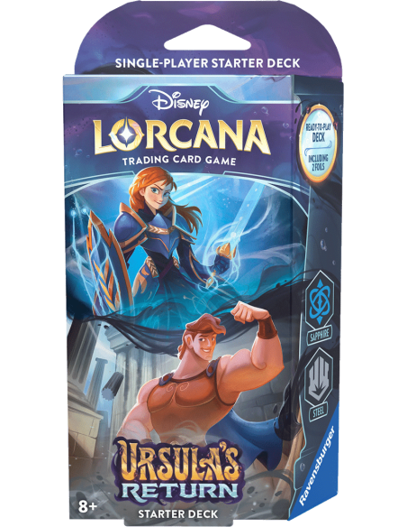 RESERVA Ursula's Return: Anna / Hercules - Sapphire / Steel Starter Deck LORCANA (Inglés)