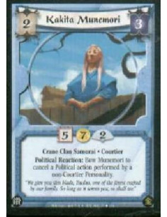 Kakita Munemori  - Crane Clan Samurai . Courtier Political Reaction: Bow Munemori to cancel a Political action performed by a no