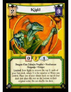 Kjgkt FOIL  - Dragon Clan Zokujin Prophet * Nonhuman Shugenja * UniqueLimited: Bow Kjgkt to remove the top X cards of your Fate