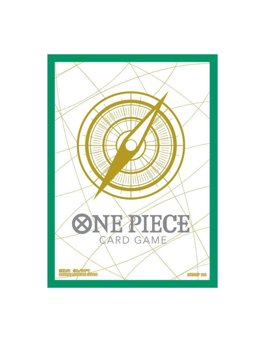 Fundas One Piece TCG Brujula Verde (Estandar)  - Original One Piece 63mm x 88mm Bandai sleeves.