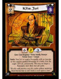 Kitsu Juri FOIL  - Lion Clan Shugenja . Kitsu Family Daimyo Sodan Senzo . Unique Battle: Bow Juri to target a Personality with a