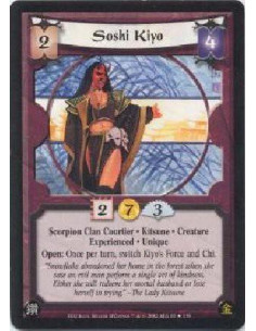 Soshi Kiyo Exp FOIL  - Scorpion Clan Courtier * Kitsune * Creature * Experienced * UniqueOpen: Once per turn, switch Kiyo's Forc