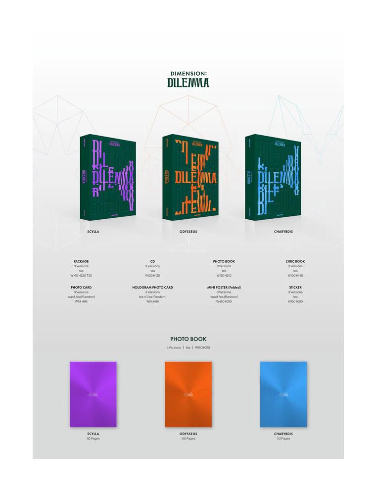 ENHYPEN - Dimension: Dilemma (1st Album)  - ENHYPEN - Orange Blood  (5th Mini Album)3 Versiones: Scylla - Morado, Odysseus - Nar