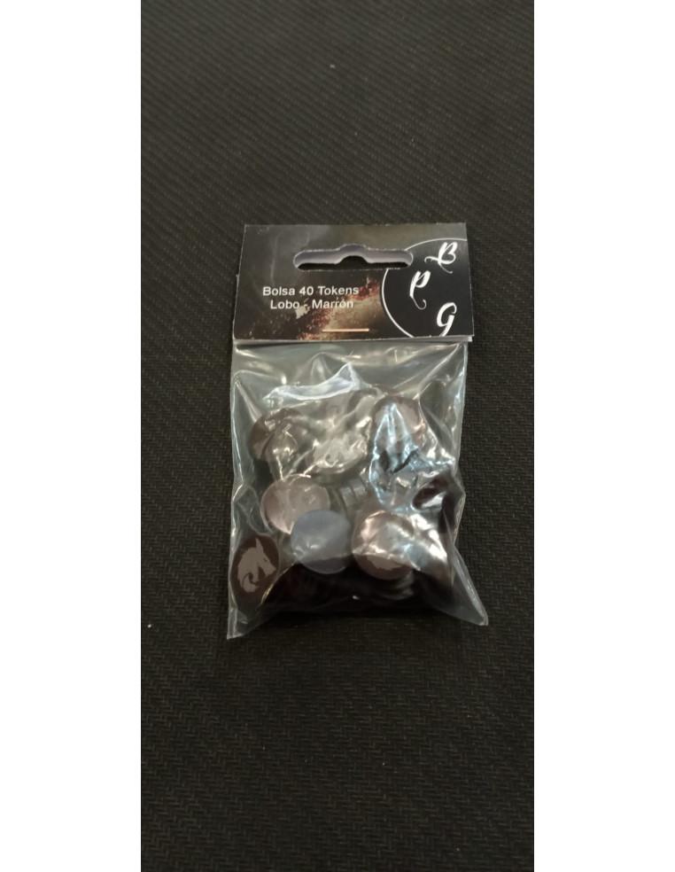 VTES. Bolsa 40 Tokens Lobo (Negro)  - VTES. Bolsa 40 Tokens Lobo (Negro)