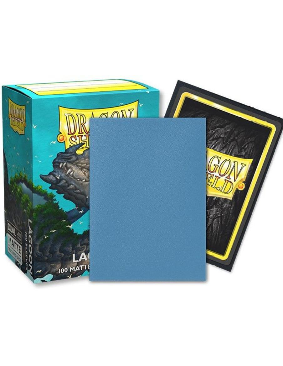 Dragon Shield Standard Size Sleeves (63x88mm) - Lagoon Dual Mate (100)  - Compatible with Magic The Gathering, Pokémon TCG, Digi