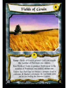 Fields of Grain  - Farm * Fields of Grain's printed Gold cost equals the number of Provinces you control.Bow Fields of Grain to