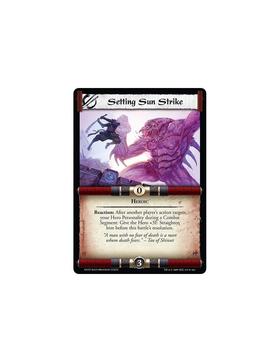 Setting Sun Strike (Español)  - Heroic. Reaction: After another player’s action targets your Hero Personality during a Combat Se