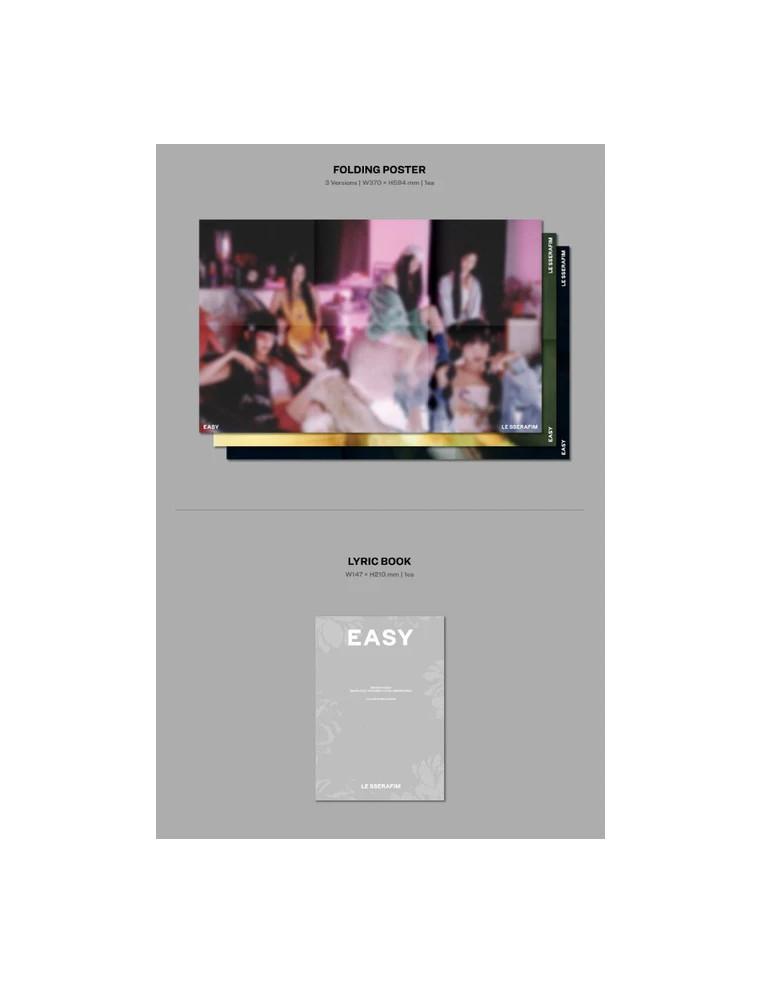 LE SSERAFIM - Easy (3er Mini Album)  - LE SSERAFIM - Easy (3er Mini Album) 3 Versiones: Vol.1 (rosa) / vol.2 (azul) / vol.3 (gri