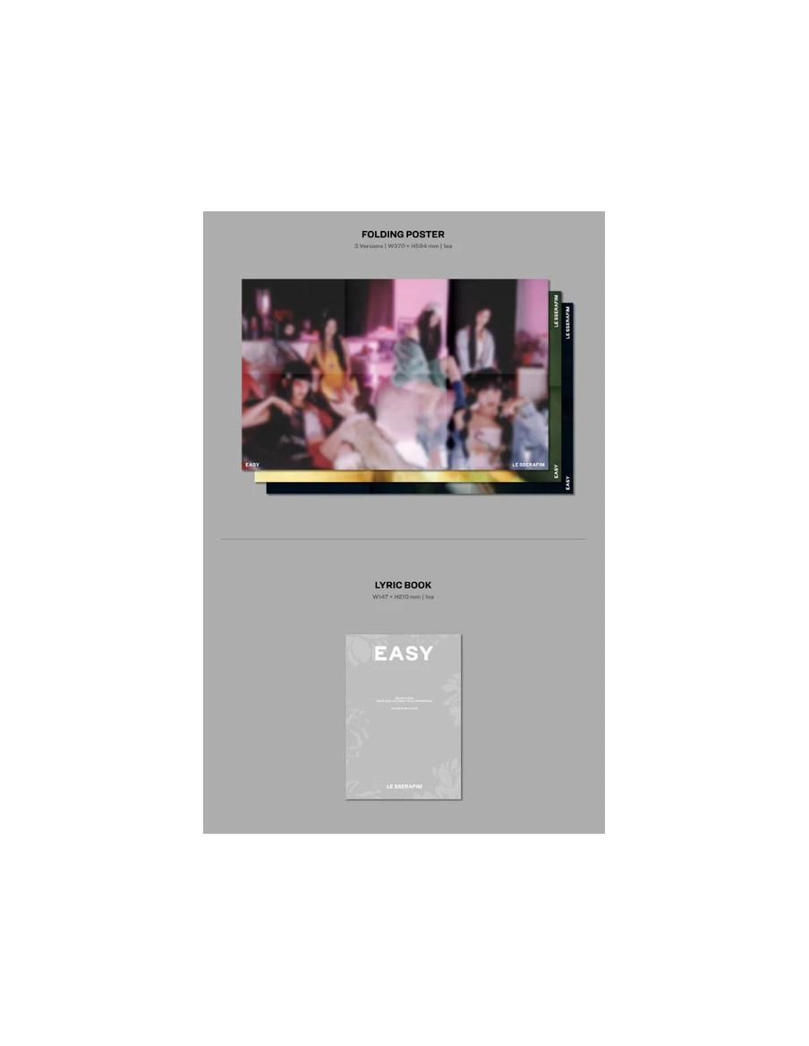 LE SSERAFIM - Easy (3er Mini Album)  - LE SSERAFIM - Easy (3er Mini Album) 3 Versiones: Vol.1 (rosa) / vol.2 (azul) / vol.3 (gri