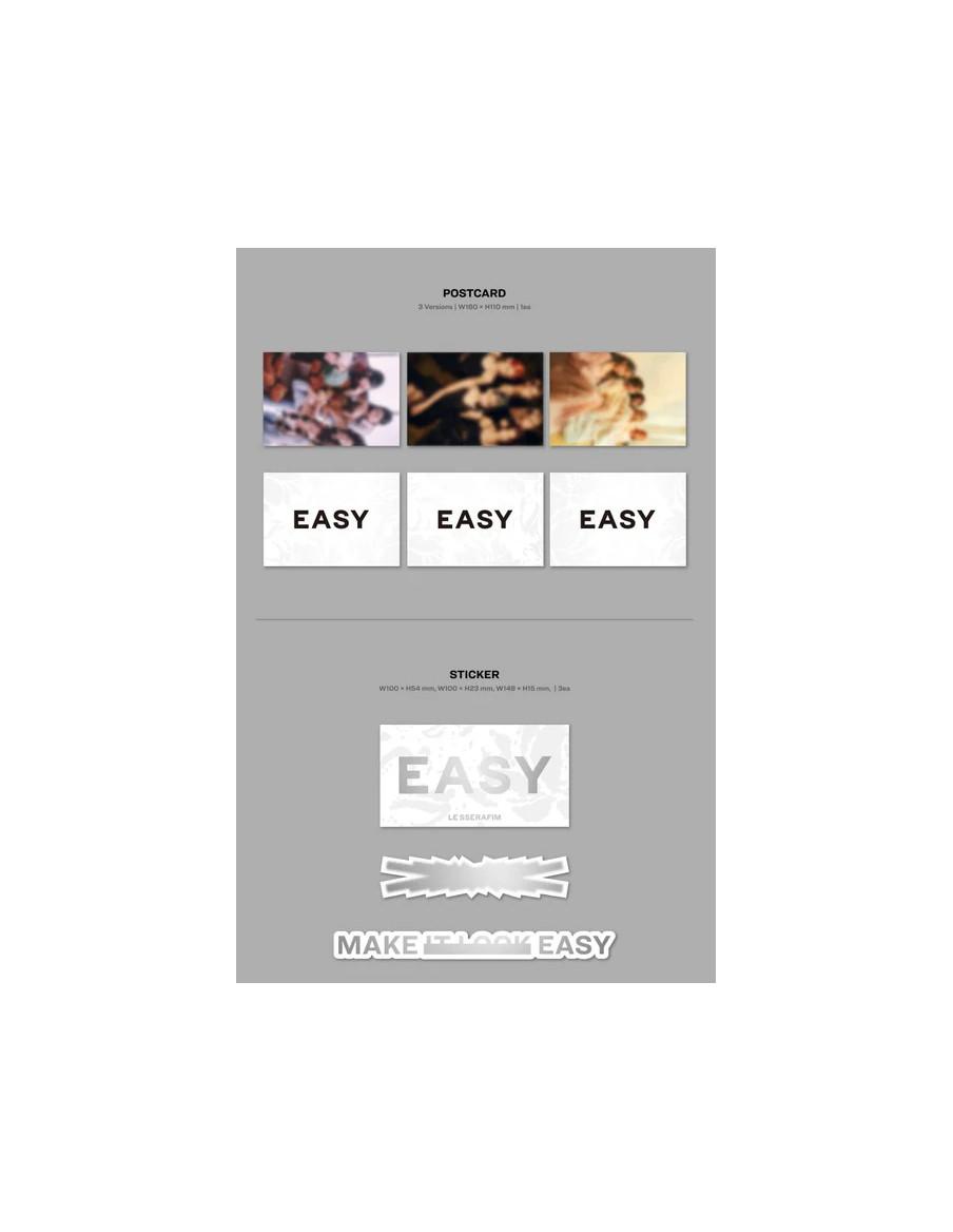 LE SSERAFIM - Easy (3er Mini Album)  - LE SSERAFIM - Easy (3er Mini Album) 3 Versiones: Vol.1 (rosa) / vol.2 (azul) / vol.3 (gri