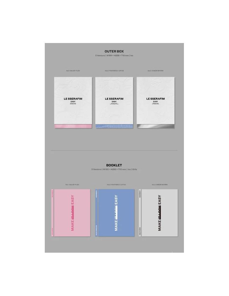 LE SSERAFIM - Easy (3er Mini Album)  - LE SSERAFIM - Easy (3er Mini Album) 3 Versiones: Vol.1 (rosa) / vol.2 (azul) / vol.3 (gri