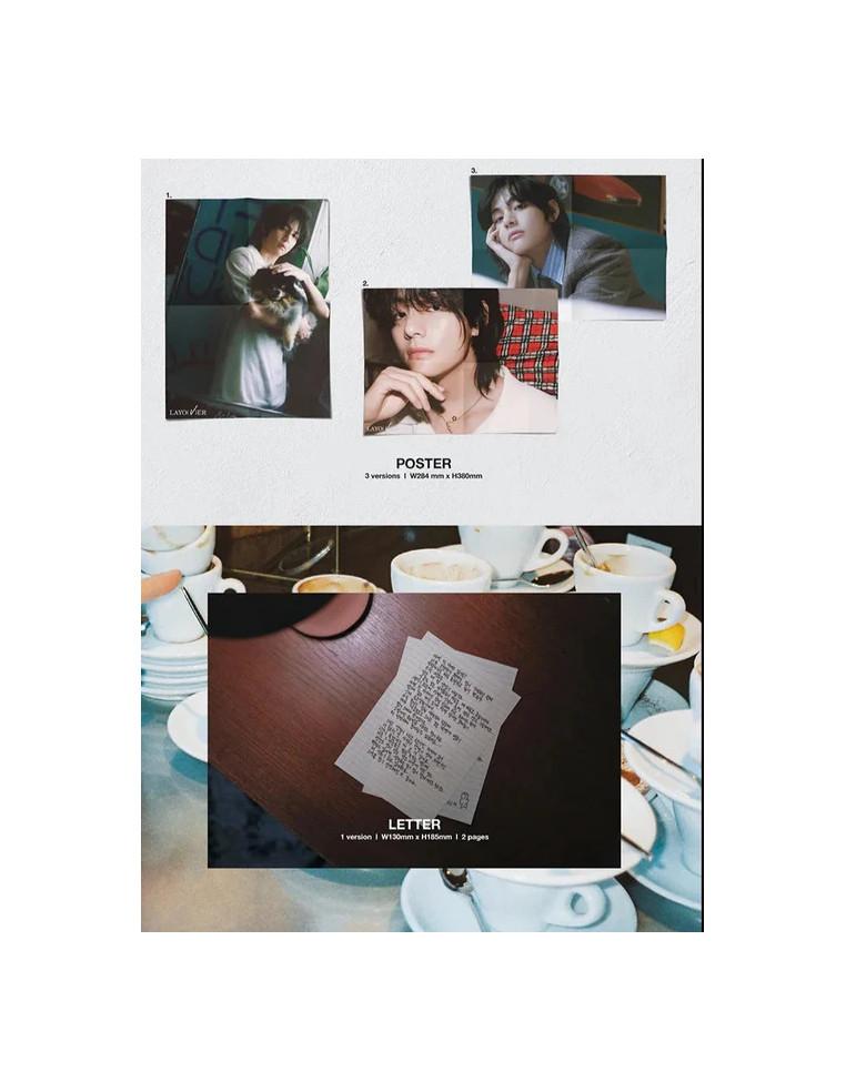 BTS - V - Layover (1st Solo Album)  - Libro fotográfico A (124 páginas)Fotolibro B de 20 páginasLibro de letras (12 páginas)2 Po