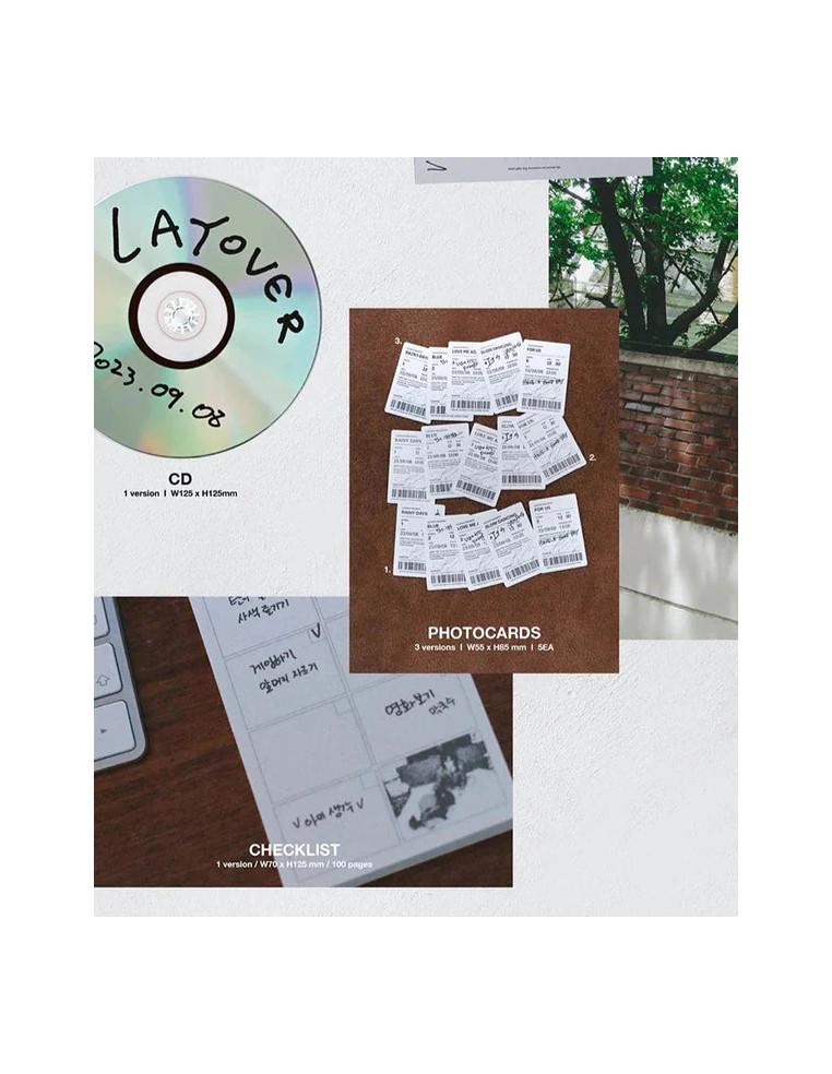 BTS - V - Layover (1st Solo Album)  - Libro fotográfico A (124 páginas)Fotolibro B de 20 páginasLibro de letras (12 páginas)2 Po