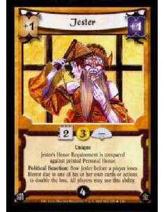 Jester FOIL  - UniqueJester's Honor Requirement is compared against printed Personal Honor.Political Reaction: Bow Jester before