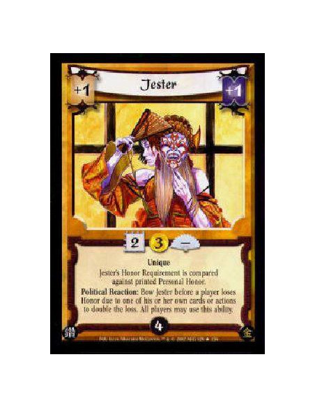 Jester FOIL  - UniqueJester's Honor Requirement is compared against printed Personal Honor.Political Reaction: Bow Jester before
