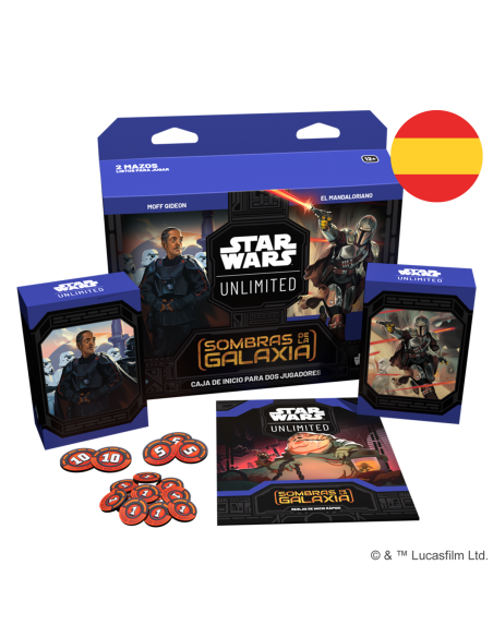 Star Wars Unlimited: 2 player Starter kit. Sombras de la Galaxia. Mandalorian y Moff Gideon. (24) ESPAÑOL  - 