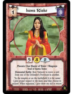 Isawa Riake  - Phoenix Clan • Elemental Master • Water • Shugenja • Soul of Isawa TomoBattle: Any number of times per turn, bow 